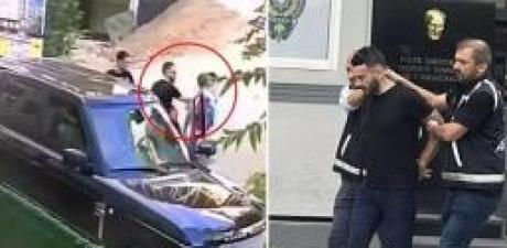 çocuklarının yanında babaya tokat atan sürücü