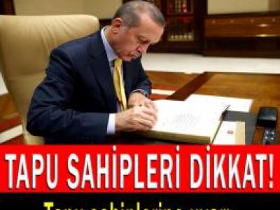 Tapu Sahiplerine Uyarı