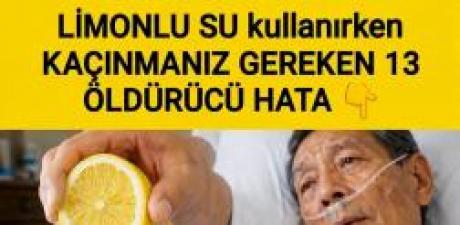 Limonlu Su Kullanırken