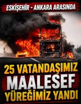 Yolcu Otobüsü Alev Alev Yandı