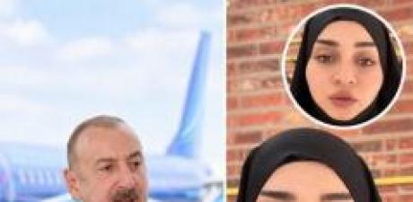 Aliyev başörtülü kadına.